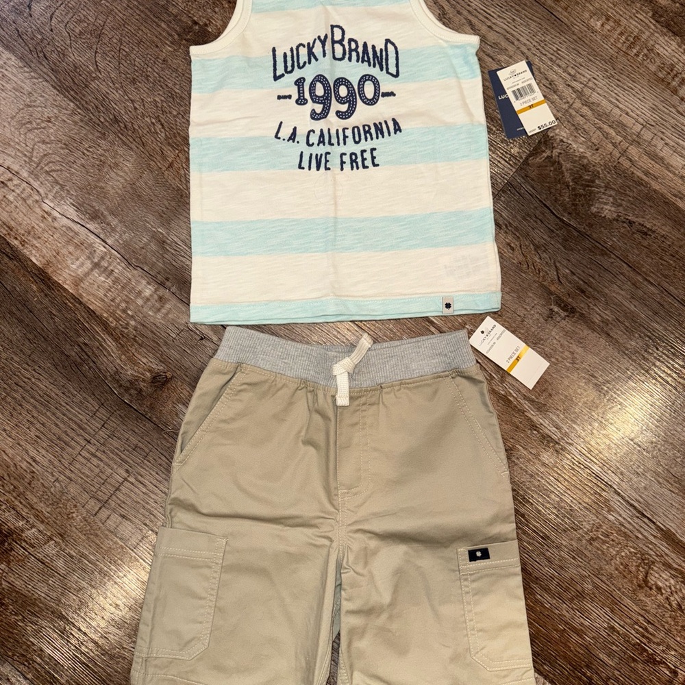 Lucky Brand Blue Striped Tank Top